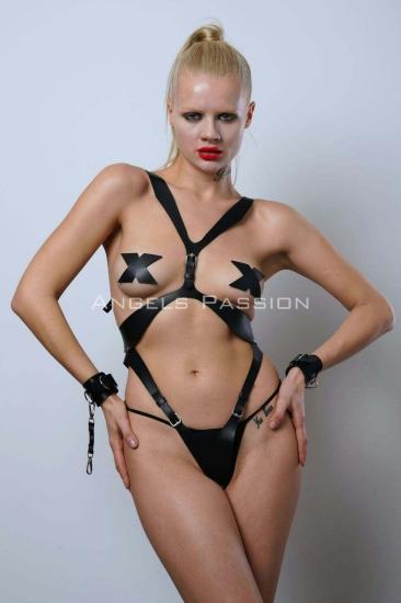 Kelepçeli Full Body Harness Set, Gizli Arzu Deri Fantezi Gizli Arzu İç Giyim, Bayan Gizli Arzu İç Giyim - APFT1102