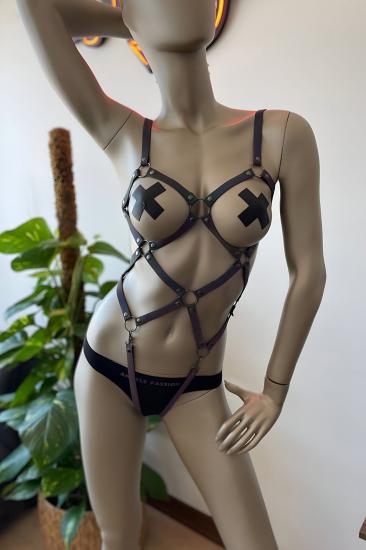 Dansçı Kıyafetleri - Gizli Arzu Karanlıkta Parlayan Gizli Arzu Reflektörlü Body Harness