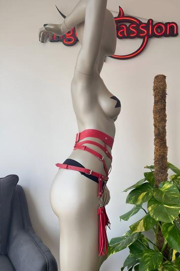 Püskül Detaylı Şık Kırmızı Harness