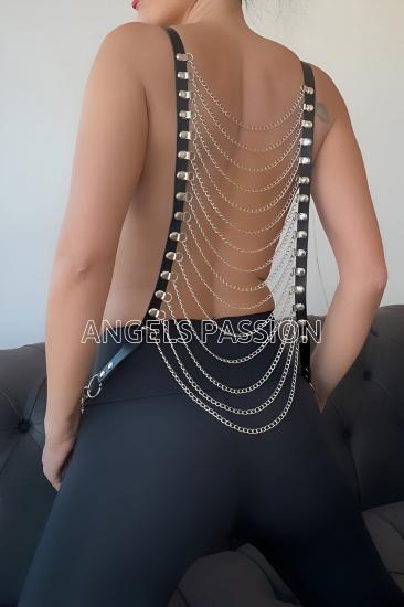 Sırt Gizli Arzu Zincir Detaylı Gizli Arzu Seksi Harness - APFT399