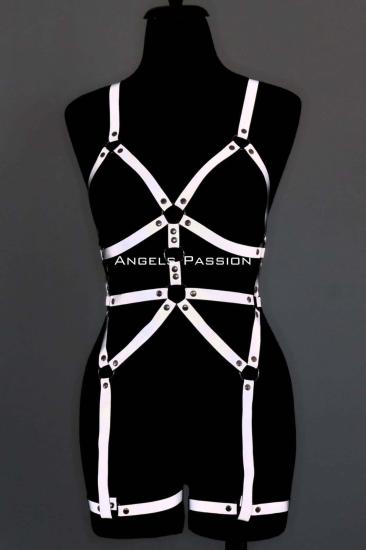 Gizli Arzu Reflektörlü Full Body Harness, Gizli Arzu Karanlıkta Yansıyan Dansçı Aksesuar - APFT461