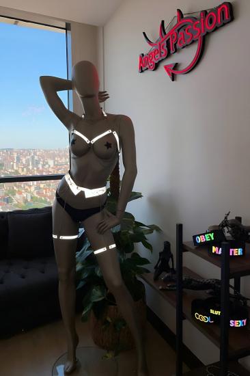 Gizli Arzu Zincir Detaylı Gizli Arzu Reflektörlü Şık Harness Takım - APFT486