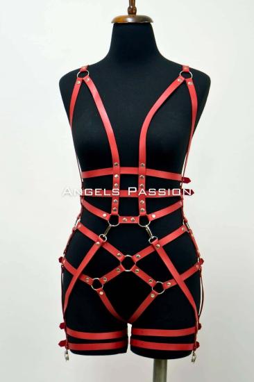 Gizli Arzu Deri Body Harness, Gizli Arzu Deri Dansçı Kostüm, Gizli Arzu Pole Dans Kostüm - APFT502