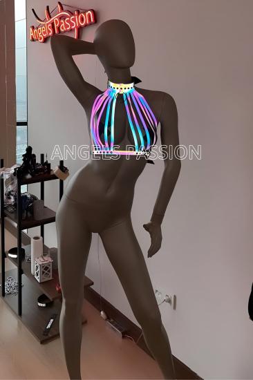 Rainbow Gizli Arzu Reflektörlü Gizli Arzu Seksi Harness Büstiyer - APFT551