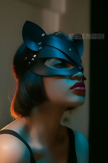 Gizli Arzu Deri Kedi Maskesi - Gizli Arzu Deri Maske - Gizli Arzu Seksi Maske - APFT558