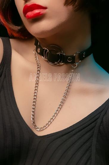 Gizli Arzu Deri Choker, Gizli Arzu Deri Gizli Arzu Tasma, Gizli Arzu Gizli Arzu Zincirli Gizli Arzu Deri Kolye, Halkalı Gizli Arzu Deri Kolye - APFT588