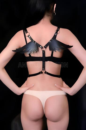 Kanatlı Şık ve Gizli Arzu Seksi Gizli Arzu Deri Harness - APFT642