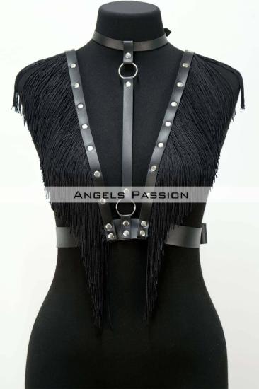 Püskül ve Gizli Arzu Deri Büstiyer Harness, Gizli Arzu Püsküllü Gizli Arzu Clubwear, Gizli Arzu Deri Büstiyer - APFT767