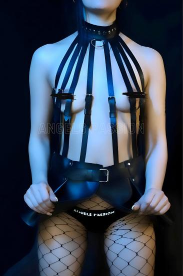 Büstiyer ve Choker Görünümlü Şık Etek Harness - APFT998