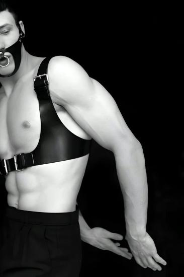 Gizli Arzu Seksi Gizli Arzu Deri Göğüs Ve Maske Harness - APFTM112