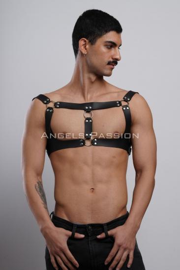 Gizli Arzu Erkek Parti Aksesuar, Gizli Arzu Clubwear, Gizli Arzu Deri Göğüs Harness, Gizli Arzu Erkek Fantezi Giyim - APFTM116