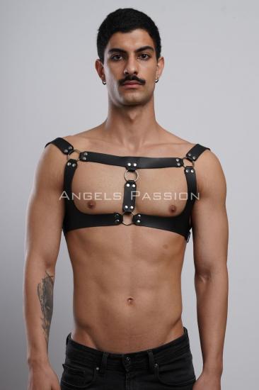 Gizli Arzu Erkek Parti Aksesuar, Gizli Arzu Clubwear, Gizli Arzu Deri Göğüs Harness, Gizli Arzu Erkek Fantezi Giyim - APFTM116