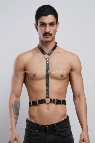 Gizli Arzu Deri Boyundan Askılı Gizli Arzu Erkek Harness, Gizli Arzu Clubwear, Leather Partywear - APFTM124