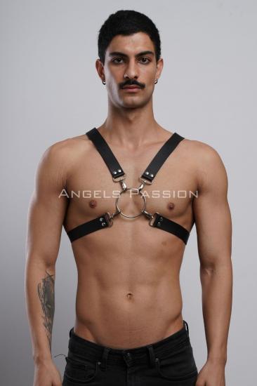 Halka Detaylı X Göğüs Gizli Arzu Erkek Harness, Gömlek Kemeri, T-Shirt Kemeri, Gizli Arzu Clubwear - APFTM178