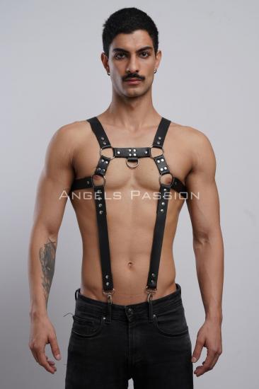 Gizli Arzu Erkek Göğüs Harness, Gizli Arzu Erkek Gizli Arzu Deri Pantolon Askısı, Gizli Arzu Erkek Gizli Arzu Clubwear - APFTM23