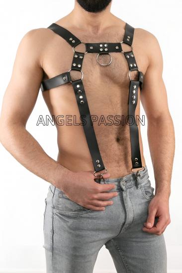 Fantazi Gizli Arzu Erkek Giyim Gizli Arzu Deri Harness - APFTM23