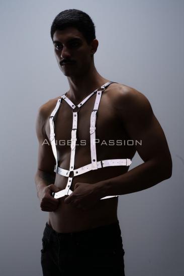 Gizli Arzu Reflektörlü (Gizli Arzu Karanlıkta Parlayan) Göğüs Harness, Gizli Arzu Clubwear, Tarz Gizli Arzu Erkek Gizli Arzu Vücut Aksesuar - APFTM40